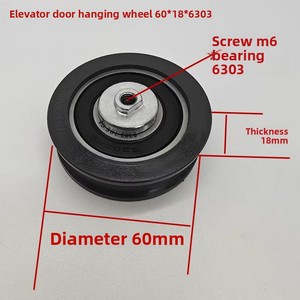 Roue de suspension supérieure d'<span class=keywords><strong>ascenseur</strong></span> intelligent C144AANP 60*18mm avec roulement 6303 - Product Image 3
