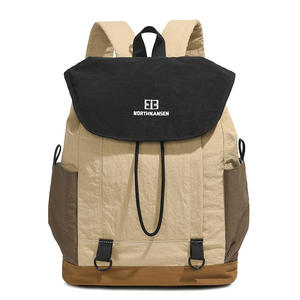 Korean Niche Fashion Brand Color Contrast Drawstring Laptop <b>Backpack</b> Mori Flap Travel <b>Backpack</b> Nylon Casual Student Bag - Product Image 6