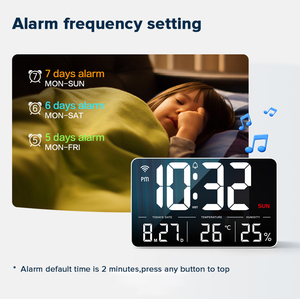 <strong>Digital</strong> LCD 13inch Mobile Phone App <strong>Operation</strong> Day Date Temperature Humidity WiFi Weather Desktop and <strong>Wall</strong> Alarm <strong>Clock</strong> - Product Image 5
