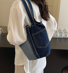 Wallet and handbag, Korean <b>canvas</b> denim handbag, women's casual handbag, water bucket, women's shopping <b>bag</b> - Product Image 2