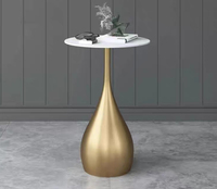 Table d'appoint en marbre Table basse Meubles de salon en métal Lumière de luxe Petite table moderne en acier inoxydable de haute qualité
