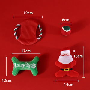 Santa Claus Pet giáng sinh Quà Tặng Ý Tưởng squeak <span class=keywords><strong>Dog</strong></span> bóng nhai Đồ chơi hộp quà tặng bất ngờ - Product Image 2