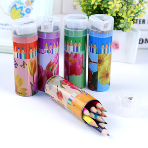 Lot De 10 Tubes Mini Crayons De Couleur Pour Enfants Avec Taille-Crayon - 12 Couleurs Mignonnes Portables - Parfait Pour Dessin, École Et Voyage