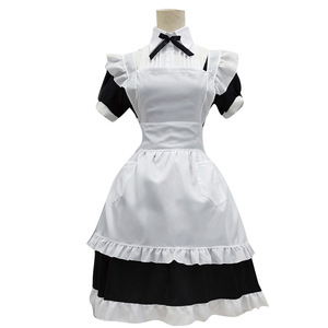 Love Live! Disfraz de sirvienta, vestido largo blanco y negro, traje de cosplay de anime para mujer - Product Image 5