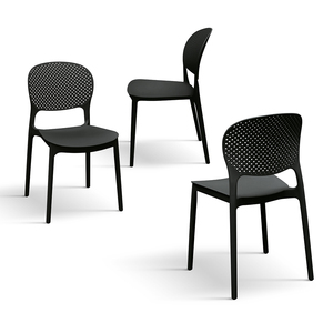 Ensemble de 4 chaises Anita en polypropylène noir pour salle à manger, intérieur et extérieur - Product Image 2