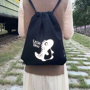 Custom Logo Print Eco-Friendly <b>Canvas</b> Tote Bag for Promotion Yoga Sport Use with Drawstring Closure - Product Image 5