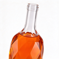 Bouteilles en verre transparent à long col avec motif géométrique pour spiritueux, vin et décoration cadeau