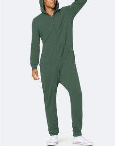 80% Algodón 20% poliéster algodón cepillado dos vías calidad cremallera pijamas gris azul Unisex <span class=keywords><strong>Original</strong></span> <span class=keywords><strong>hombre</strong></span> onesie para <span class=keywords><strong>hombre</strong></span> al aire libre onesie - Product Image 3