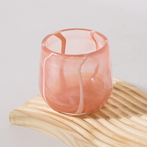 Nuevo Diseño, Recipientes de Vidrio Soplado a Mano para Velas, Color Humo, con Patrón en Espiral, Jarra de Vidrio Ámbar Soplado de Lujo con Empaque - Product Image 4