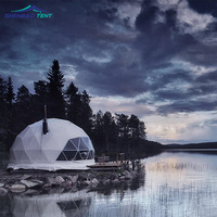 Toit de luxe en PVC chauffé Eco préfabriqué dôme géodésique transparent hôtel tente de glamping maison désert tente dôme ronde pour le camping