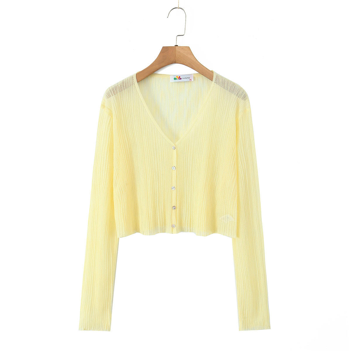 yellow cardigan