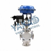 Vanne de régulation à globe en acier inoxydable de haute qualité F316 Classe 600 DN25 à guide linéaire, Piston pneumatique Classe VI FC pour service de gaz haute pression