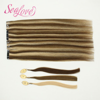 Extensions de cheveux humains à bandes adhésives Seam Hair Wholesale, style balayage piano, couleur mixte, lisses