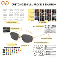 TWOOO T1678 Nouveau style, lunettes de soleil tendance et polyvalentes avec monture métallique unique et raffinée, personnalisables avec logo