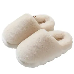 Pantoufles en coton pour femmes hiver maison intérieur chaud joli fond épais couple pantoufles moelleuses maison