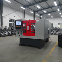 Machine de découpe de jantes en diamant Fanuc - Tour à lit plat haute précision pour usage intensif 220V, équipement de découpe de jantes en alliage, polissage de jantes