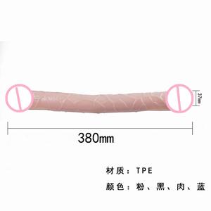 Kustom <span class=keywords><strong>penis</strong></span> buatan lesbian berkepala ganda dildo besar untuk wanita realistis besar - Product Image 3