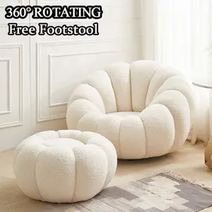 Y1052 conjunto de sofá de creme branco, canalizado, em forma de boucle, giratório, cadeira com pé, sofá, sala de estar ao vivo
