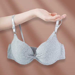 Sujetador de algodón fruncido para mujer, sexy, con escote en V profundo, <span class=keywords><strong>push</strong></span>-<span class=keywords><strong>up</strong></span>, lencería, copas AB, sujetadores íntimos sin espalda con aros, ropa interior - Product Image 6