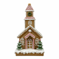 Figurine en résine maison de pain d'épices de Noël SWAITE, peinte à la main, personnalisable, décoration de table, ornements festifs pour la maison