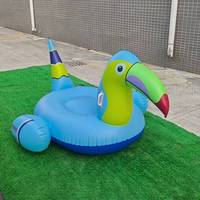 Bouée gonflable toucan à chevaucher en PVC, capacité 100-500 kg, épaisseur 0,25 mm, idéale pour les fêtes au bord de la piscine et les vacances à la plage