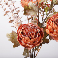 Grensoverschrijdende herfstkleurige kunstmatige rozen tafeldecoraties kunstbloemenboeketten decoratieve bruidsrozen kunstbloemen