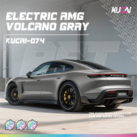 Film de décoration automobile KUCAI 1,52*17m, film PET électrique AMG gris volcan, peinture super brillante, film PVC, enveloppe complète en vinyle