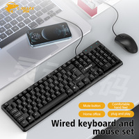 Stok Grosir Keyboard dan Mouse Gaming USB Berkabel, Set Combo untuk Bisnis, Kantor, Komputer Desktop PC, Tahan Air, OEM PC, DIY