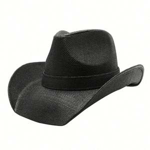 Sombrero de Vaquero de Papel Ecológico para Verano, Estilo Americano, Rígido, Liso, para Unisex, Viajes, Aire Libre, Casual - Product Image 1