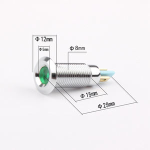 8毫米迷你发光二极管指示灯绿色/蓝色/白色，用于设备飞行员6V12V24V36V48V110V220V 12v设备指示灯 - Product Image 3