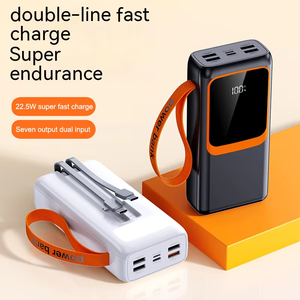 Batterie externe haute capacité 30000mAh avec câbles, charge rapide PD 22.5W, écran LED, station d'alimentation portable USB - Product Image 3