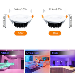 스마트 led 통 6 인치 dimmable 라운드 recessed 10W-20W RGB + CCT 2700K-6000K Wifi Tuya led 천장 통 - Product Image 4