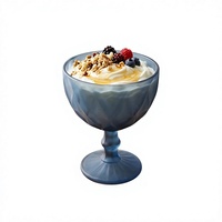 Bol en verre coloré sur pied Zowieware, directement de l'usine / Coupe à fruits en cristal durable avec logo personnalisé / Plat à dessert sur pied en gros