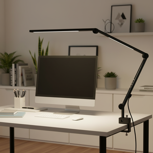 Lampe de bureau électrique LED nordique moderne, deux modes d'éclairage, contrôle tactile, bras long réglable, flexible, CRI élevé 95, éclairage grand angle - Product Image 3