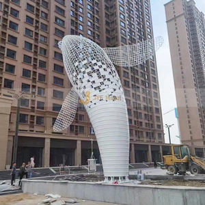 J12ประติมากรรมโลหะสำหรับตกแต่งโรงแรมรูปปั้นสัตว์กลางแจ้งประติมากรรมสแตนเลส - Product Image 3