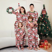 Nouvelles tenues de Noël pour la famille, pour photos de famille, imprimé Père Noël, motif floral intégral, polyester doux