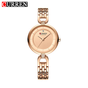 นาฬิกาควอทซ์ผู้หญิงกันน้ำปฏิทินคู่9052นาฬิกาสายสแตนเลสหน้าปัดกลมสำหรับนักธุรกิจ - Product Image 1