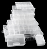 Boîte de rangement multifonctionnelle transparente en plastique à 8 compartiments avec couvercle, boîte à bijoux, boîte à perles, organisateur de rangement sans BPA