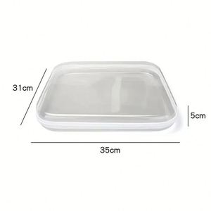 Transparent Waterproof Stackable Rectangular Cosmetic Storage Tray Zipper Closure Large Size for Desktop Jewelry <b>Lipstick</b> - Product Image 4