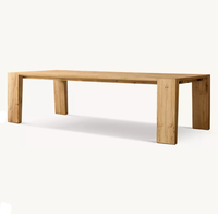 Table à manger rectangulaire extensible en chêne massif de style farmhouse RH OEM pour 8 personnes, idéale pour les restaurants, les hôtels, les villas, les bureaux