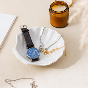 Plateau de rangement en céramique personnalisé, blanc, en forme d'éventail, pour montres, colliers, bagues, organiseurs - Product Image 2