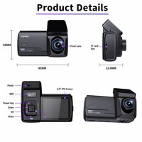 Caméra embarquée OEM/ODM 2,0 pouces 2K HD avec double objectif avant 1080P et arrière, Wi-Fi, surveillance de stationnement 24h/24, GPS et enregistrement en time-lapse DVR