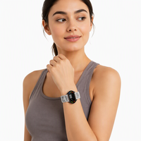 Compatible avec Whoop 5.0, bracelet sport en nylon tissé à texture denim, boucle à crochet, élastique