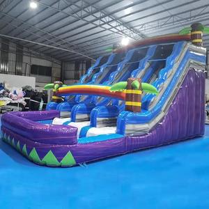 Grand toboggan aquatique gonflable populaire à trois glissières avec <span class=keywords><strong>piscine</strong></span>, <span class=keywords><strong>pour</strong></span> enfants et adultes, style personnalisé, violet, <span class=keywords><strong>pour</strong></span> <span class=keywords><strong>jardin</strong></span>, jeu aquatique amusant - Product Image 3