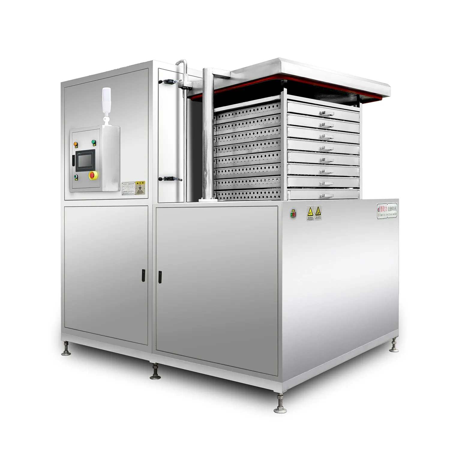 Sichere und mittlere Kapazität aufrecht Kompressor Explosion Immersion gefrorene Behälter Maschine für Lebensmittel