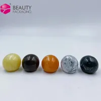 Personalizado de lujo único negro blanco naranja amarillo marrón Bola de resina tapa de perfume tapa de la botella cilindro redondo tapa de perfume
