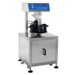 High Quality Semi Automatic Can Bottle Cap Lack Of Cover Automatic Alarm Function Vacuum Capping Machine
