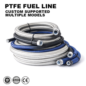 Tuyau de carburant tressé en PTFE sur mesure AN4 AN6 AN8 AN10 AN12 pour modification de voitures de course, compatible <span class=keywords><strong>E85</strong></span> - Product Image 1
