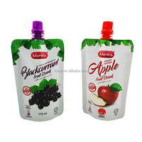 Op maat gemaakte, gestanste, staande verpakking voor vloeistoffen met gravureprint en uitgietmond voor druivensap & fruitpuree