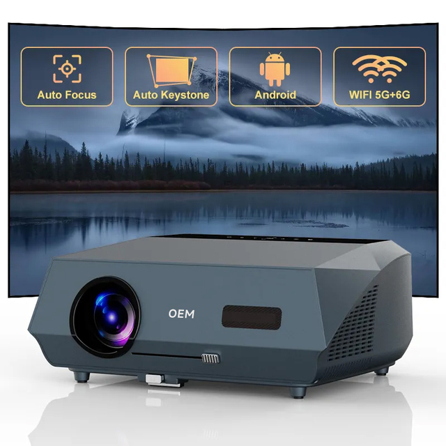 OEM  A10Q Outdoor Projector with WiFi 6 4k  Smart Movie Portable Proyector Built-in Speakers Home Cinema Theater